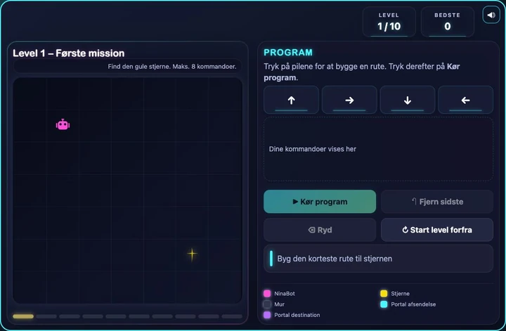 Screenshot fra NinaBot